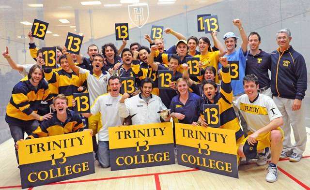 TRINITY COLLEGE MEN'S SQUASH TEAM WINS THEIR 13TH CONSECUTIVE NATIONAL...